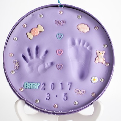 Best Selling Tin Box White Foot Hand Print Clay for Baby Keepsake